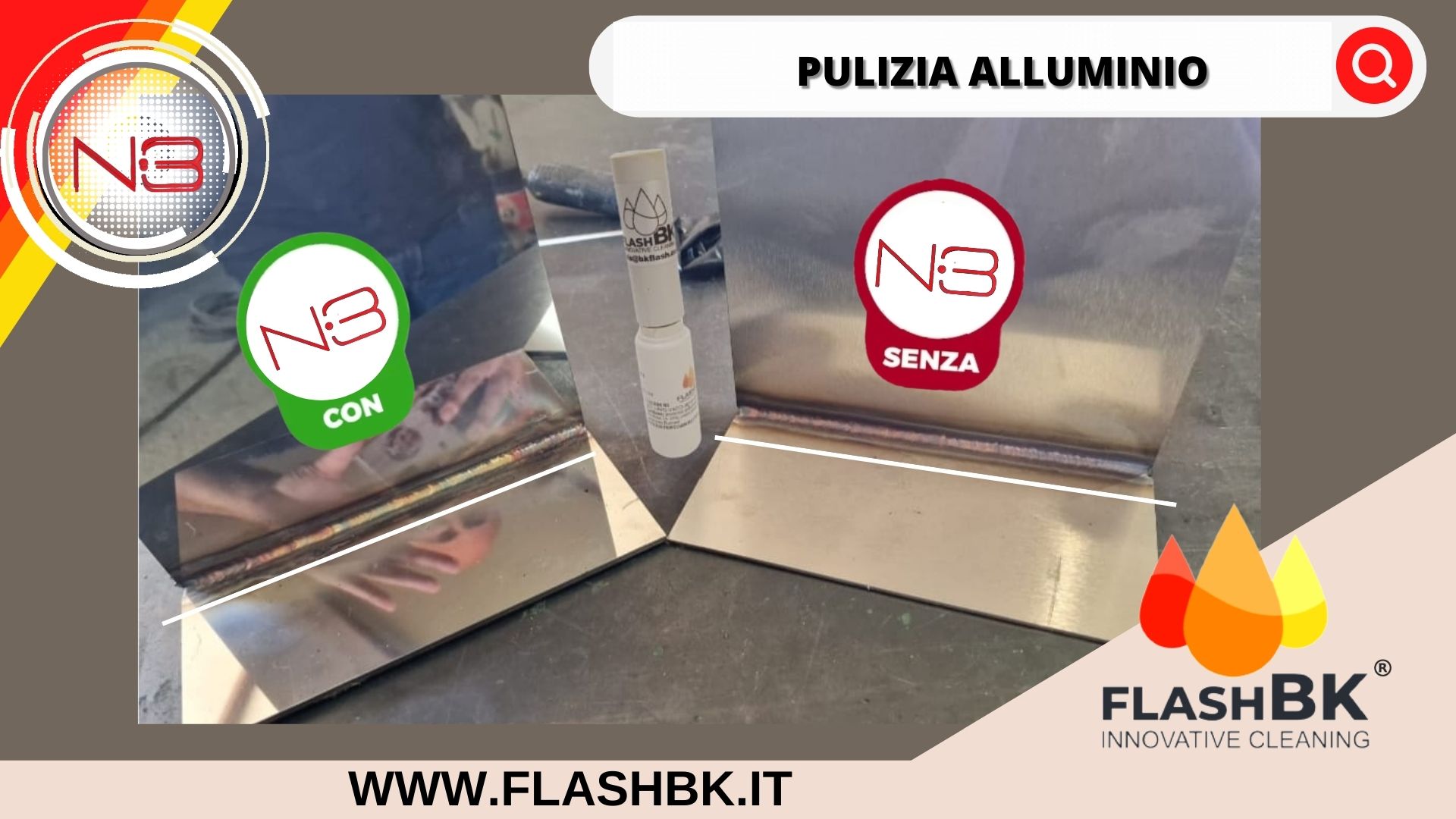 Risultato finale Rapporto Qualità saldatura con e senza Flashbk N3